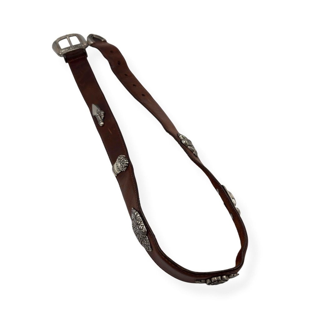Brighton Gardening Charm Brown Belt Size M 34 Adjustable Silver-Tone Buckle
